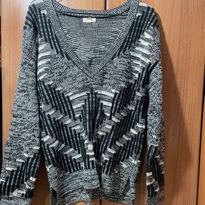 Urban outfitters black and white v-neck sweater